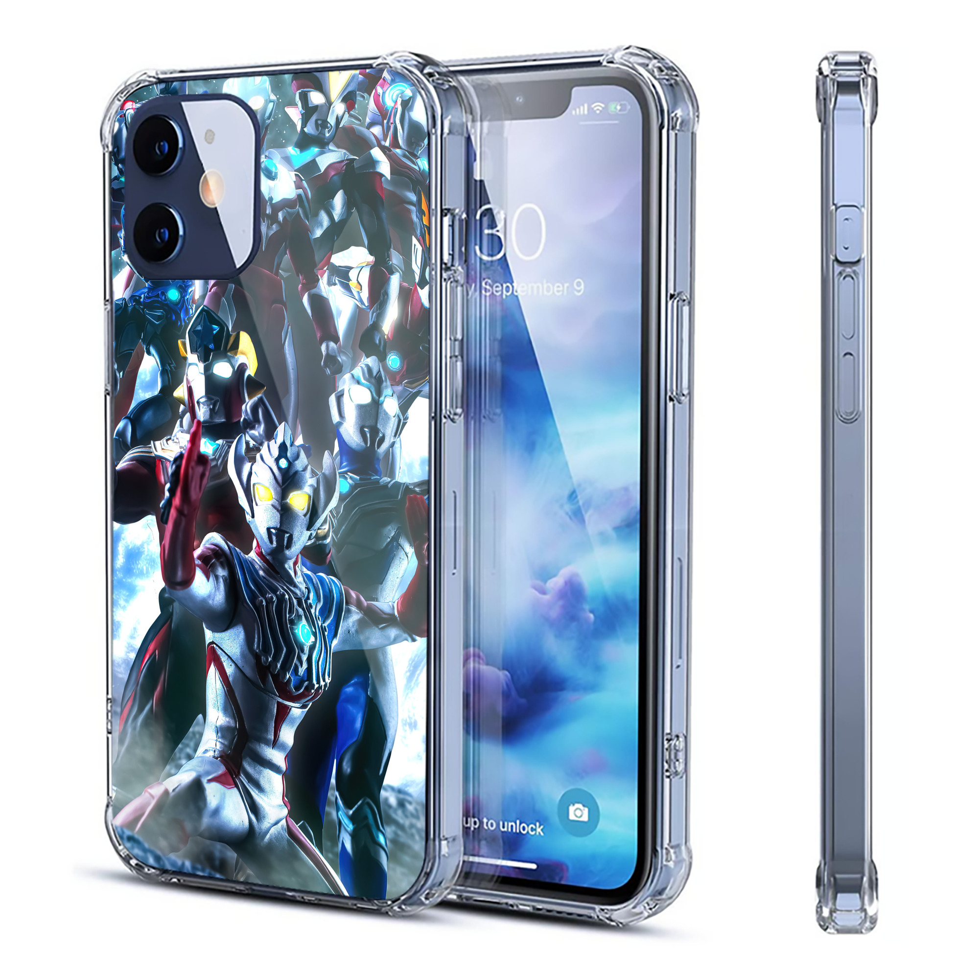 （画像用） ウルトラマン Ultraman 【iPhone 12シリーズ対応】透明スマホケース（クリアソフトケース）